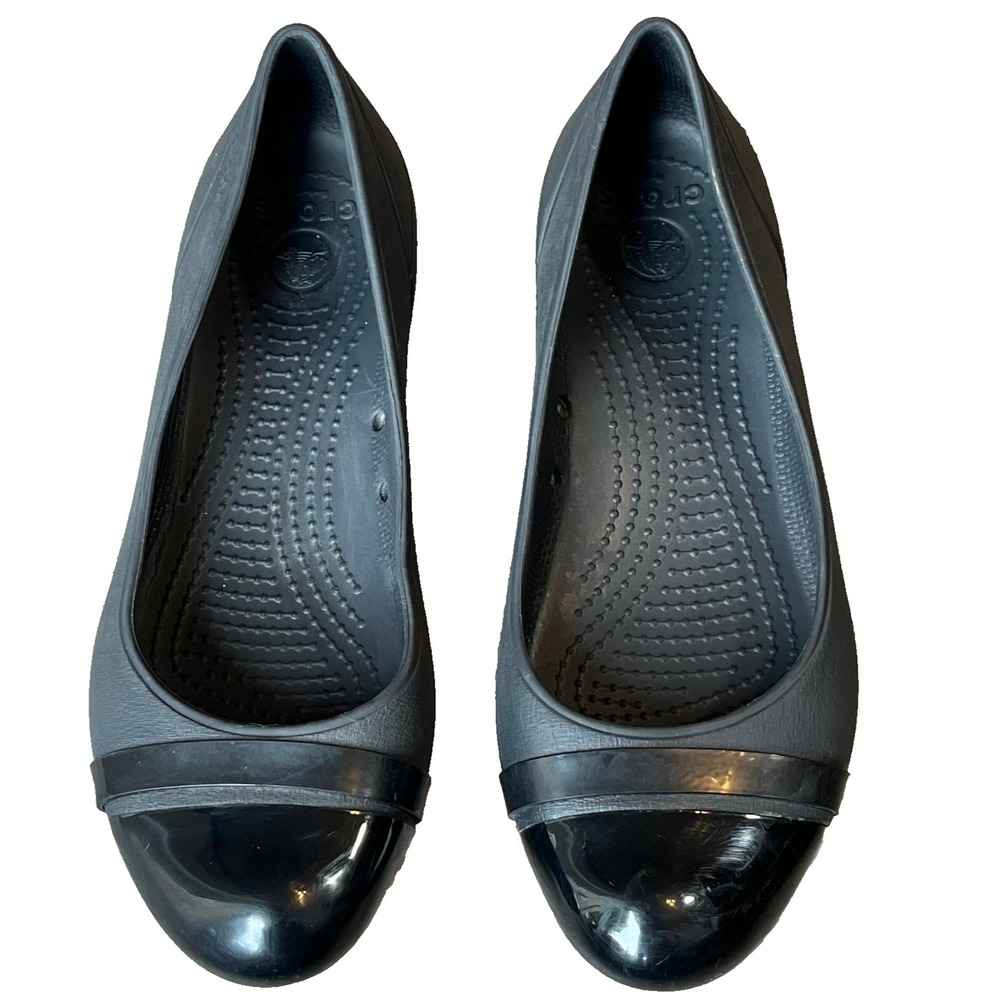 Crocs Cap Toe Ballet Flats Black‎ Womens 8